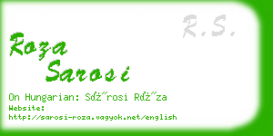 roza sarosi business card